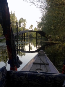 A low bridge in the Dal Lake backwaters